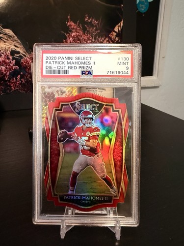 ⭐️ PATRICK MAHOMES 2020 PANINI SELECT #130 PSA 9 RED PRIZM MINT GRADED CARD 🔥