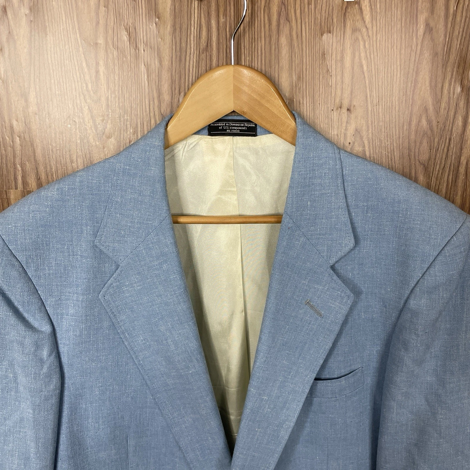 Executive Collection Sport Coat Mens 40R Light Blue Linen Blend Two Buttons
Opens in a new window or