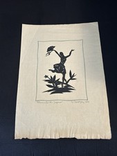 Fritz Ehlotzky Scherenschnitt „Jugend“ Original von 1920 auf Büttenpapier