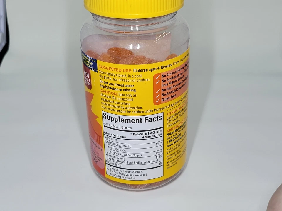 Nature Made Kids First 维生素 C 木乃伊 110 克拉橘子,有效期至 2026 年 6 月 — 第 2/3 张图片