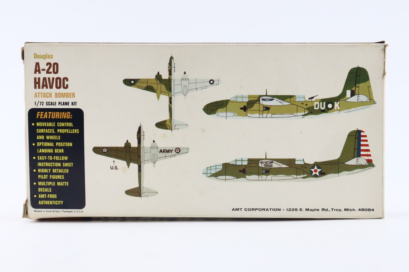 AMT 1/72 Douglas A-20 Havoc Attack Bomber Model Kit