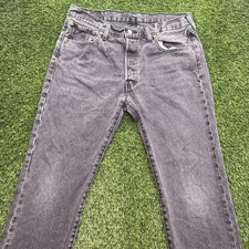 Levi's 501 Jeans Men's 32x30 Fits 32x29 Gray Straight Leg Button Fly Denim