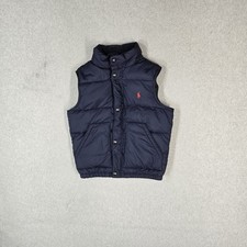 VINTAGE Polo Ralph Lauren Boys Vest S 8/10 Navy Embroidered Puffer