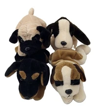 Russ Berrie Plush Puppy Dog Stuffed Animal Lot of 4 ( with tush tags )