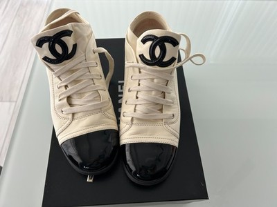 Authentic CHANEL High-Top Sneakers-   Timeless Parisian Chic, Size IT 40