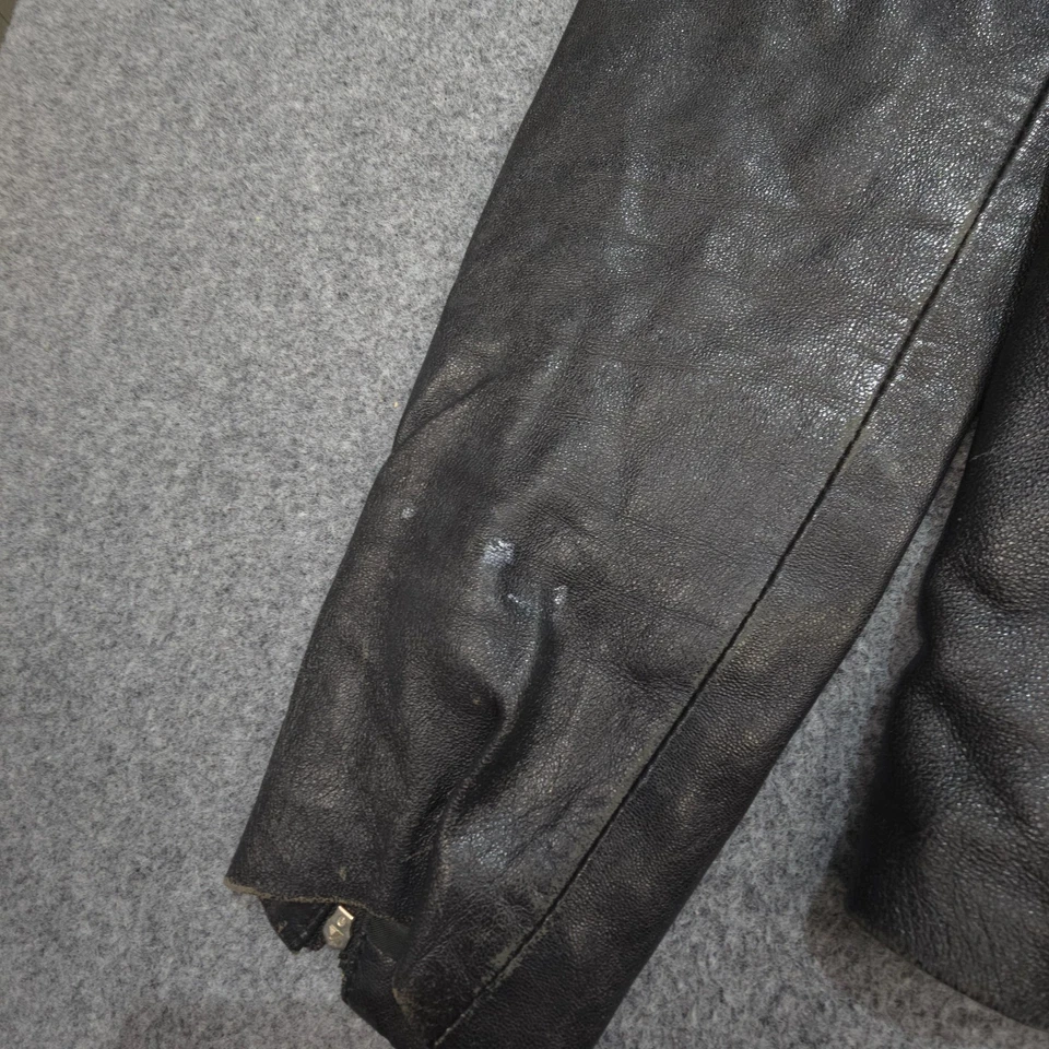 Chaqueta De Colección Gianni Versace Mujer XSMALL Cuero Negro Cremallera Manga Larga Talla XS Foto 3 de 4