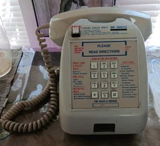 Vintage 1990's Telco 674 ECP Pay Coin Telephone Cream Color Untested As Is