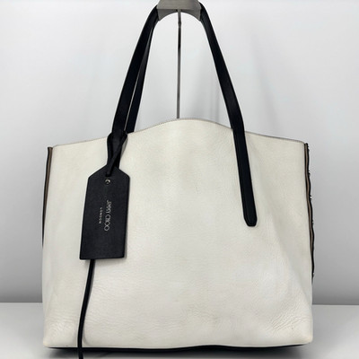 Jimmy Choo Twist East West Leder Beuteltasche Tasche Nieten zweifarbig...