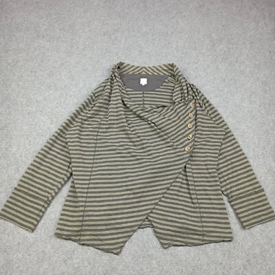 Veste Jersey Pour Femmes XL En Coton Cardigan Top Col Roulé Boutons X-LARGE - Photo 1/4