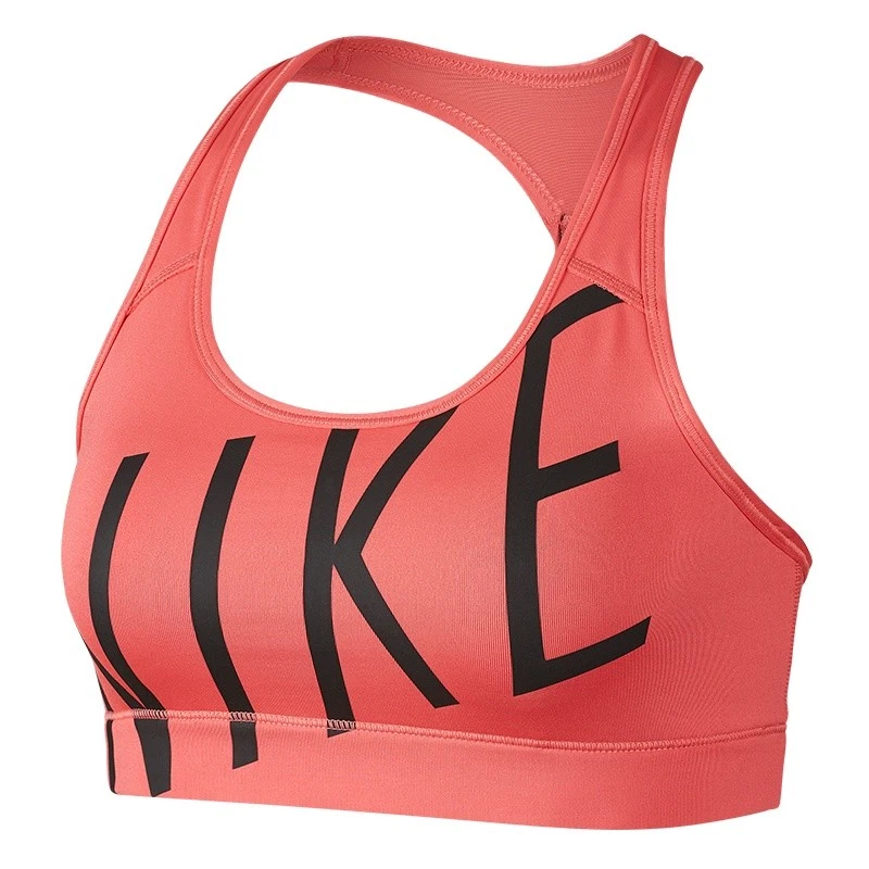 Nike Victory Graphic Coral Black Medium Support Sports Bra 888571 823 Sizes XS