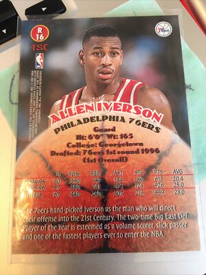 Allen Iverson top stadium club rookie R16 TSC | eBay