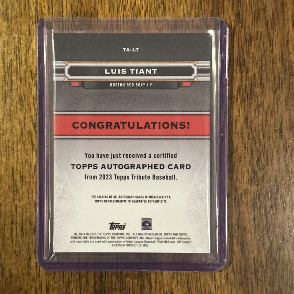 2023 Topps Tribute - Tribute Autographs - Luis Tiant /150 - Image 2 of 2