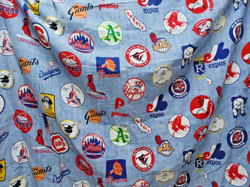 2 Twin Bed Covers Baseball Teams Logo Linen Blend Fabric --  Handmade crafted - 第 1/13 張圖片