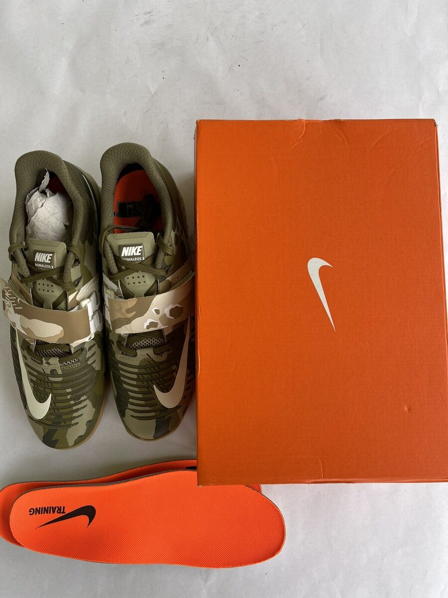 Nike Romaleos 3 Weightlifting Shoe Green Camo Multi Size 12 Nike Romaleos 3 Weightlifting Shoe Green Camo Multi Size 12