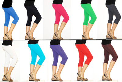 Capri 3/4 Hose für Mädchen Leggings Leggins Kinder blickdicht Baumwolle KL5