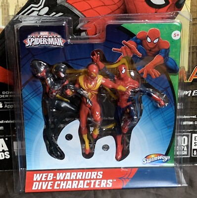Swimways Web Warriors Spiderman Dive Figures Iron Spider Kid Arachnid Marvel NEW