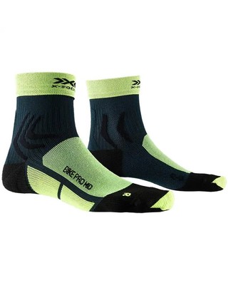 X-Bionic X-Socks Bike Pro Mid Cycling Socks, Phyton Yellow/Pine Green