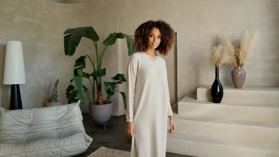 Strickkleid Pullover Lang Business Kleid Pulli Elegantes Damen PM72 PM SELECTED - Bild 3 von 4