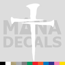 Cross Nails Vinyl Die Cut Decal Sticker - Jesus Christ Christian Religious God
