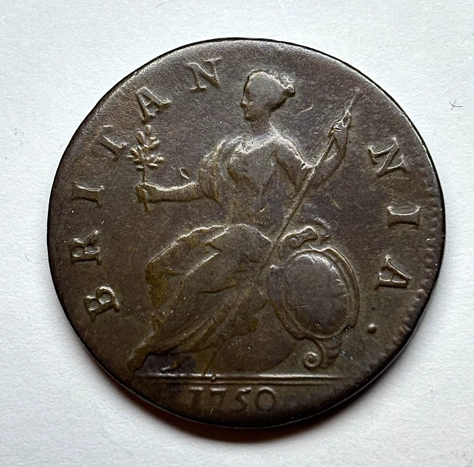 1750 Great Britain - Halfpenny of George II, KM-579.2. - Image 2 of 2