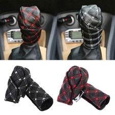 Cubierta de perilla de cambio de marchas de cuero sintético para automóvil 2 piezas cubierta de freno de mano accesorios para automóviles