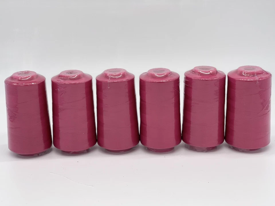 6 Spools FUCHSIA PINK Multi Purpose Serger Sewing Machine Threads T27 Quality  - Image 3 of 4