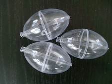 6 x SMALL CLEAR OVAL IN-LINE BUBBLE FLOATS    LENGTH 3cm 