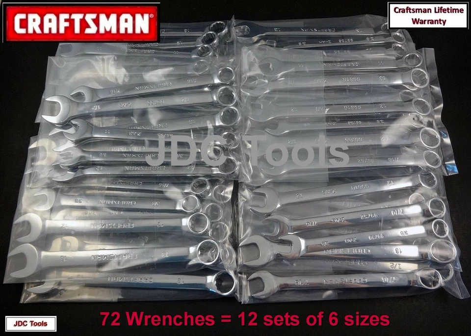 WHOLESALE LOT Craftsman 72 pc Combination Wrench Set Metric MM & Standard SAE - Image 2 of 4