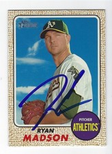 Autographed 2017 Topps Ryan Madson Oakland A's card #34 w/COA 
