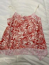 Aqua Pink/Red/White Cami Tank Top Large