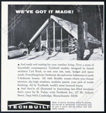 1967 Techbuilt mid century modern A-frame house photo vintage print ad