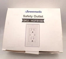 DEWENWILS HGFB15B 15A GFCI OUTLET RECEPTACLE LED INDICATOR +WALLPLATE WHITE 2PK 