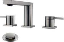 Brushed Nickel 2-Handle Widespread Bathroom Sink Faucet with Pop-Up Drain