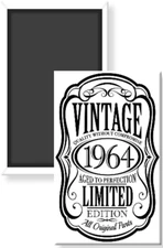 Vintage 1964 Birth Year Limited Edition All Original Parts Fridge Magnet 2 x 3