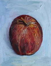 Still life Apple #1  Oil on Canvas Panel Plein Air 10" x 8" John Kilduff