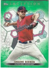 SHANE BIEBER TOPPS INCEPTION GREEN PARALLEL CLEVELAND INDIANS #14 2022 22