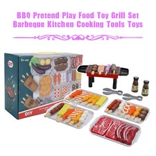 36Pcs BBQ Pretend Play Food Toy Grill Set Barbeque Kitchen Cooking Tools Toys