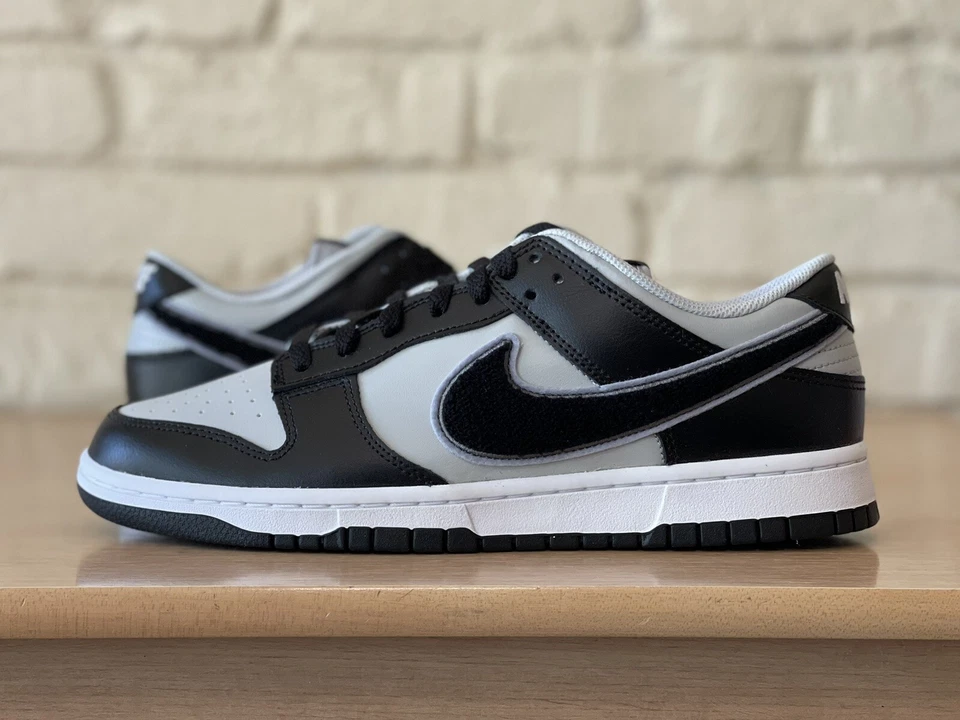 Nike Dunk Low Retro Chenille Swoosh Black Grey Fog Wolf DQ7683-001 Men’s Size 10 - Image 4 of 4