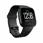 Fitbit Versa Smartwatch, Small+Large - Black With Black Band