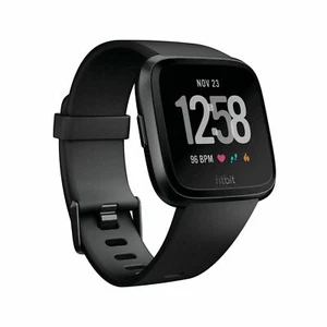 Fitbit Versa Smartwatch, Petite et Grande - Noir avec bande noire