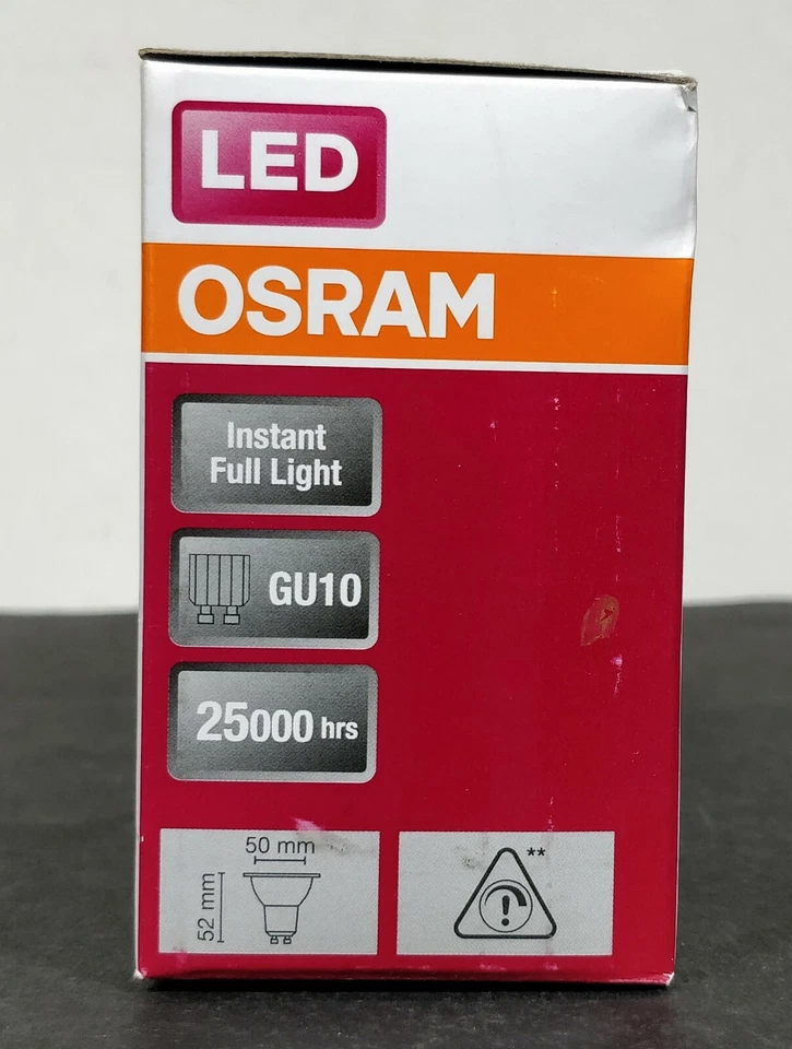 6 x OSRAM DIMMABLE LED Downlight Globes Bulbs Lamps 5W 240V GU10 Cool Daylight - Image 4 of 4