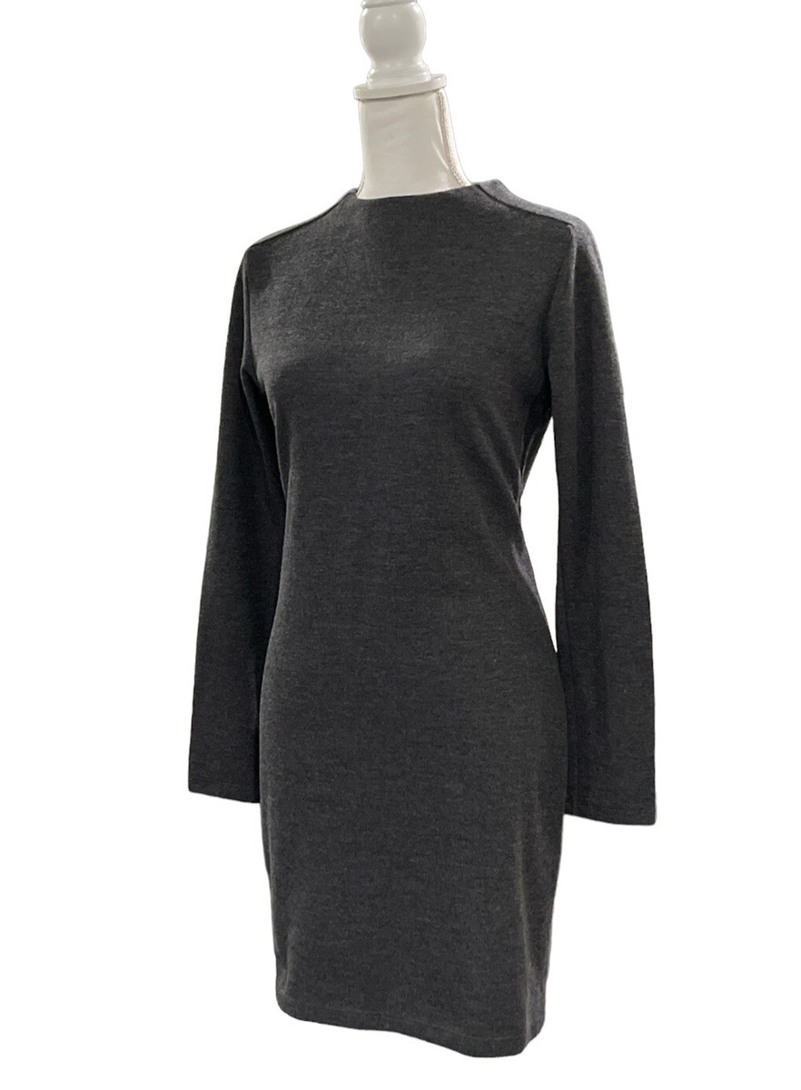 zara dress sweater V-NECK KNIT MIDI - Gray shoulder neckline make this white mini ideal for bridal showers or engagement parties. Zara sweater dress | eBay