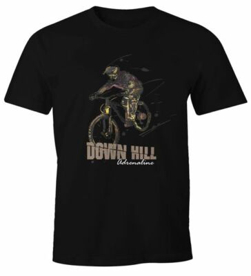 Herren T-Shirt Downhill Mountainbiking MTB Radsport Extremsport Fun-Shirt