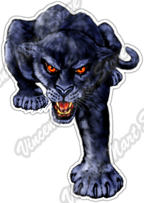 Panther Cat Prowl Black Puma Cougar Animal Car Bumper Vinyl Sticker Decal 4''X5''