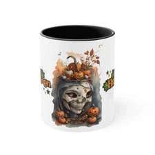 Halloween Coffee Drinking Skeletonn Skull Mug