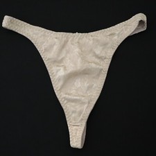 VTG Cacique - NO ELASTIC - Satin High Cut Thong Panty LARGE