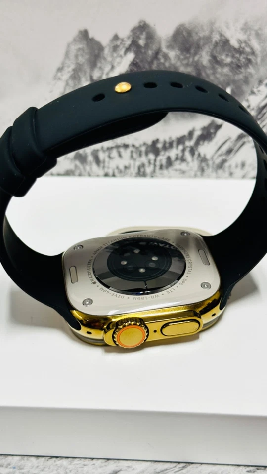 Custom Anodized 49MM GOLD Apple Watch ULTRA Titanium Black Sport Band 24k Gold P - Image 3 of 4