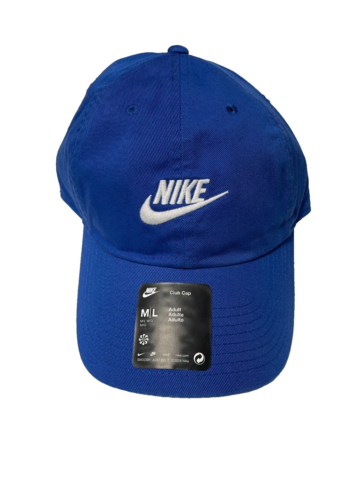 Nike Hat Adult Adjustable Sportswear Futura Club Cotton Royal Blue White