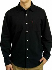 NWT Levis Classic Vintage Denim Long Sleeve Shirt Black/Red/Khaki