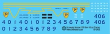 N Scale - Delaware Hudson C420 Gray Blue Scheme Decals